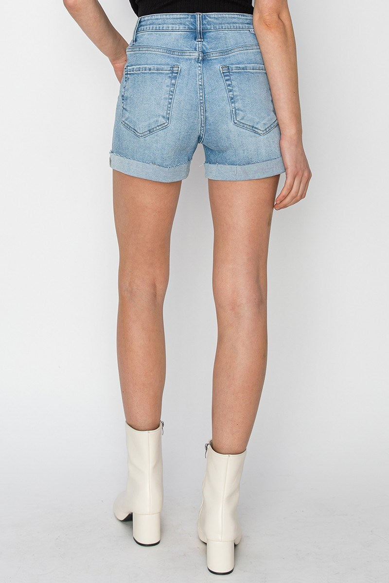 Jennifer Cuffed (Light) RISEN Blue Jean Shorts