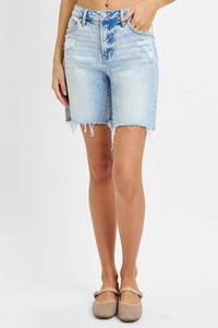 Tummy Control Mid Length (Light) RISEN Blue Jean Shorts