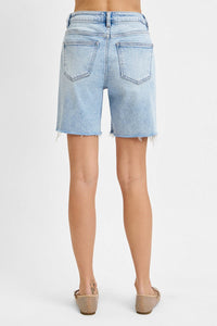 Tummy Control Mid Length (Light) RISEN Blue Jean Shorts