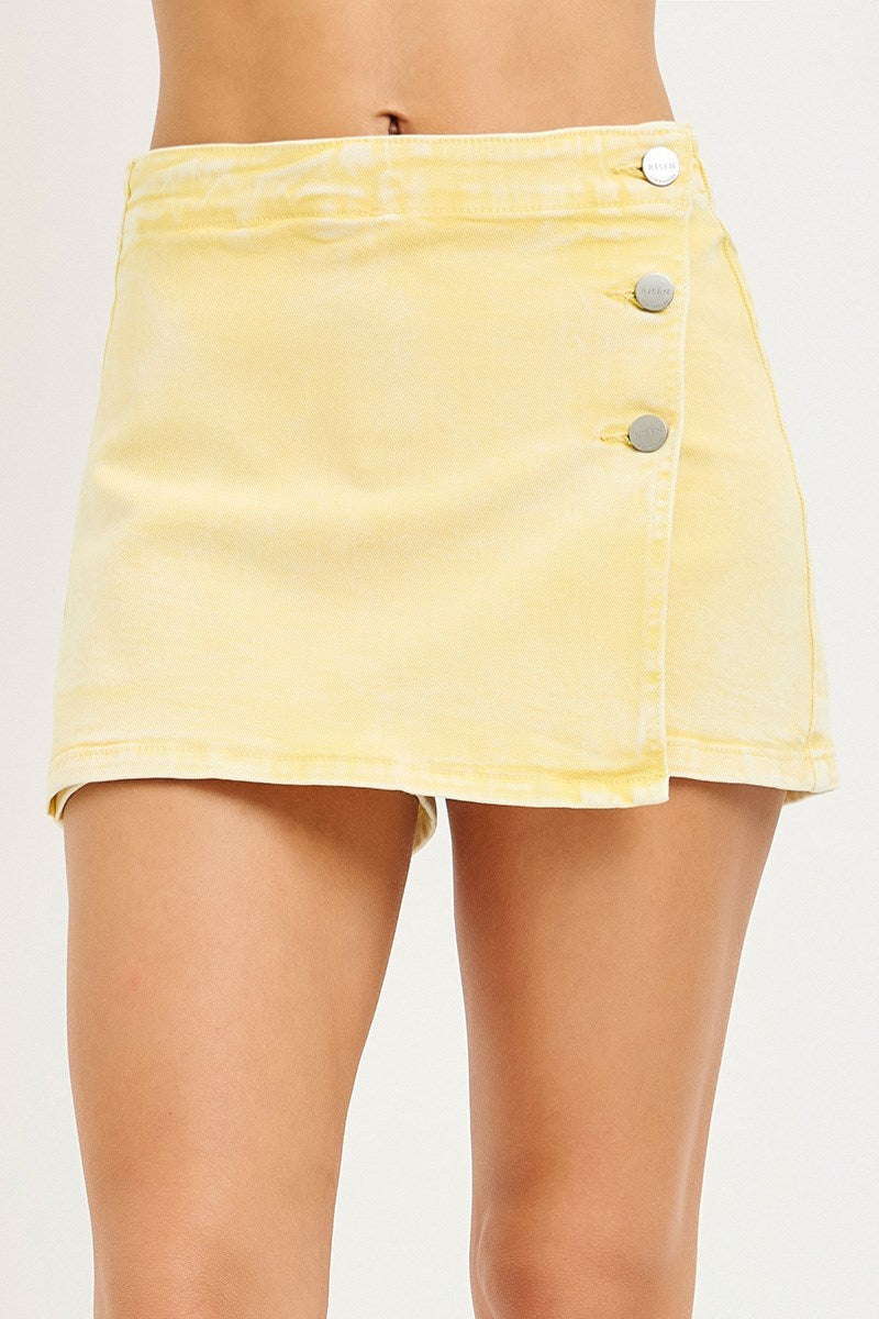 Button-Down RISEN Yellow Denim Skort