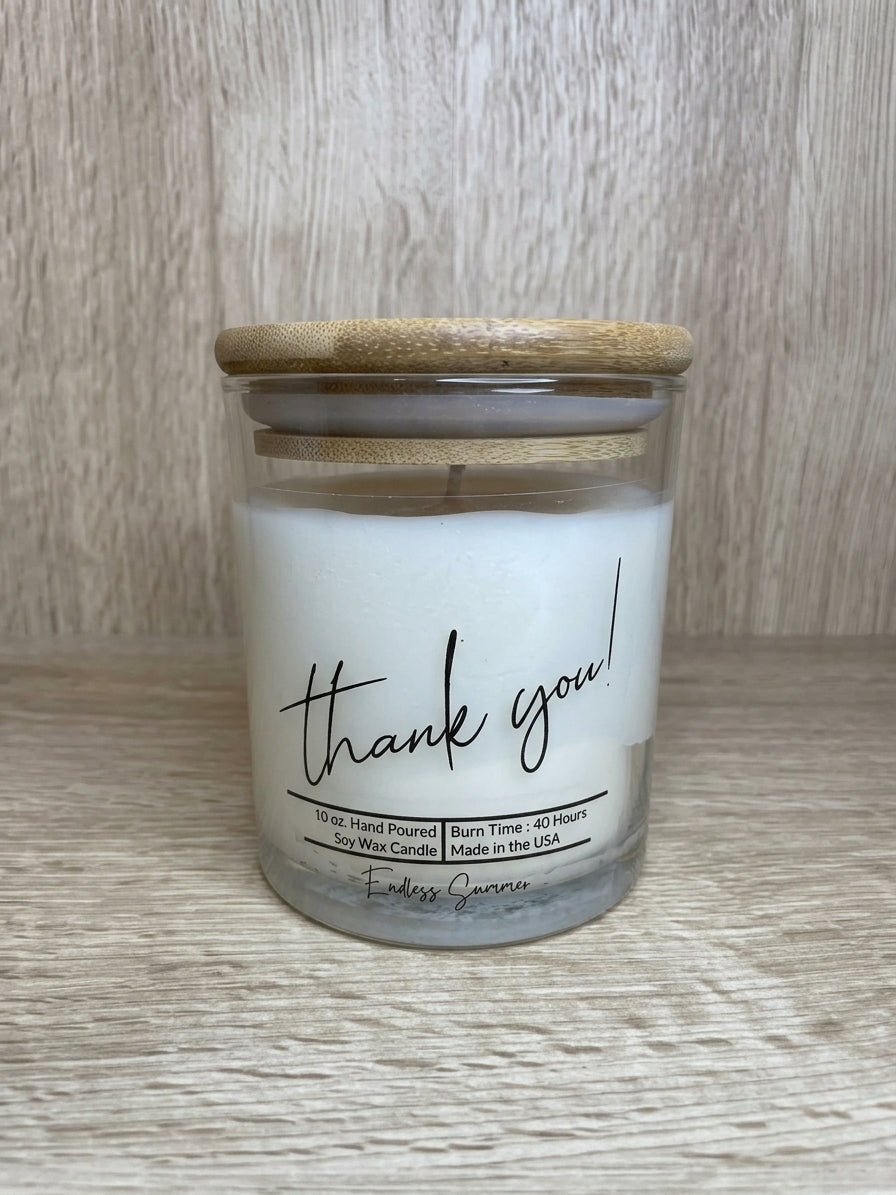Thank You (Endless Summer) 10 oz. Soy Wax Candle - Glass Jar