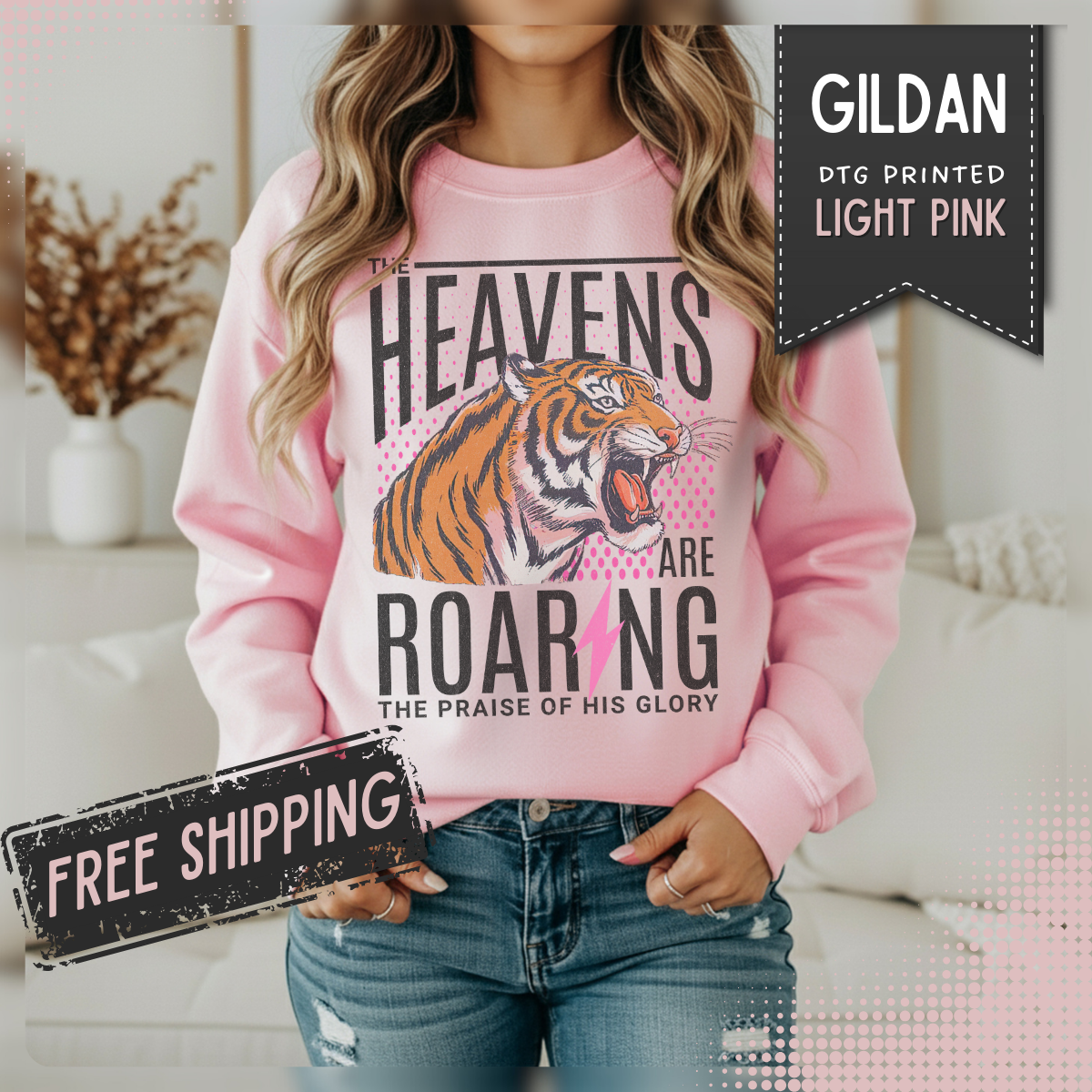 The Heavens Are Roaring, Vintage – Gildan Heavy Blend | Trendy Women’s Soft Sweatshirt. Direct to Garment. Printed & Shipped in the USA. Unisex Sizes.