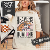 The Heavens Are Roaring, Vintage - Comfort Colors | Trendy Women's T-Shirt. Direct to Garment. Printed & Shipped in the USA. Unisex Sizes.