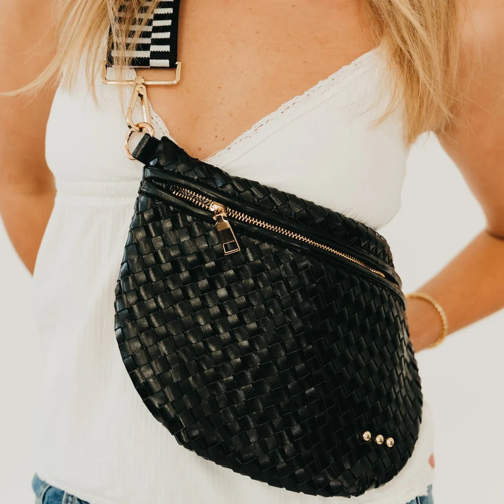 Westlyn (Black) Woven Bum Bag