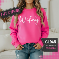 Wifey – Gildan Heavy Blend | Trendy Women’s Soft Sweatshirt. Direct to Garment. Printed & Shipped in the USA. Unisex Sizes.