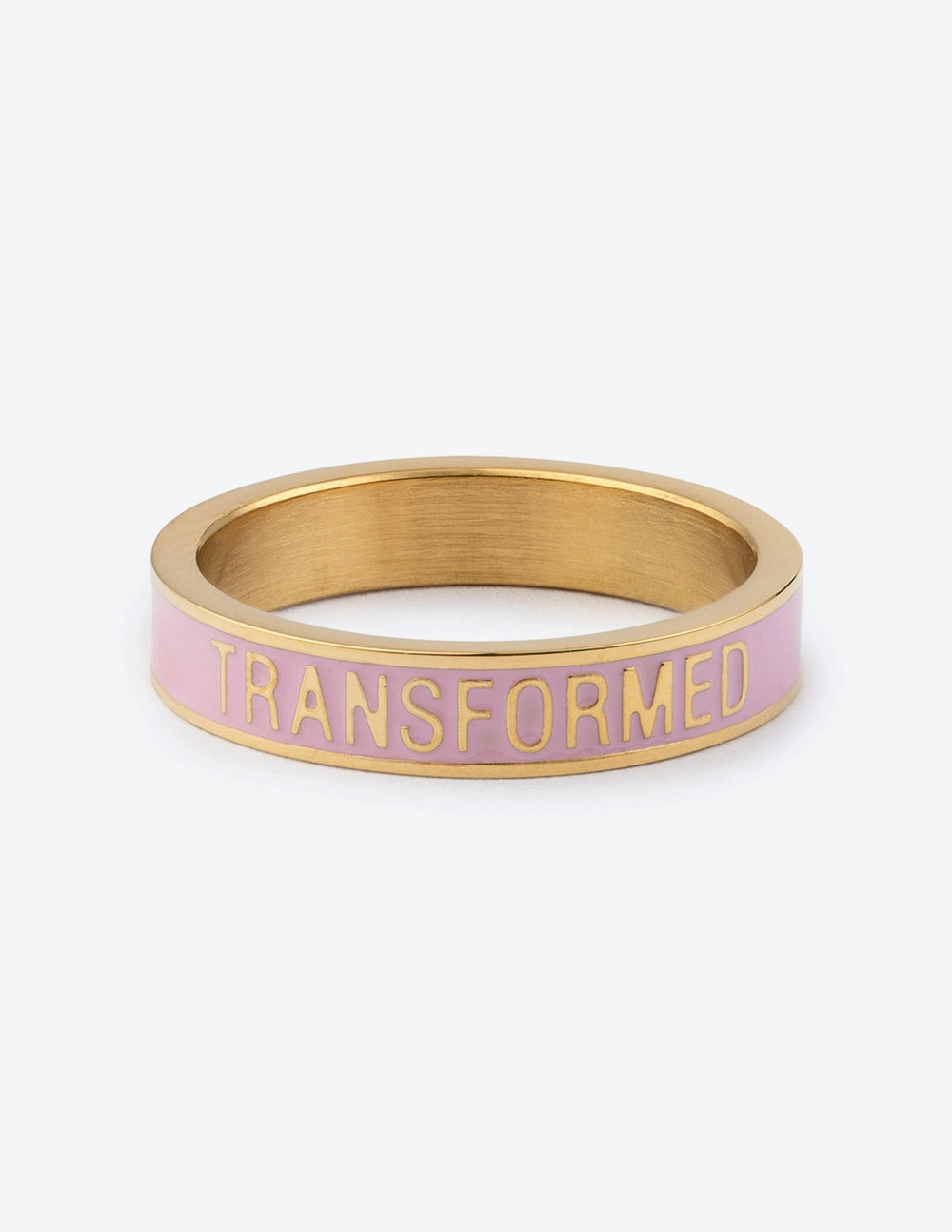 "Transformed" Pink Gold-Colored Stackable Ring