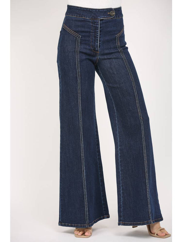Woodstock (Dark Wash) High-Rise Wide Leg Jeans
