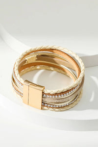 Beige BLESSED Layered Buckle Bracelet