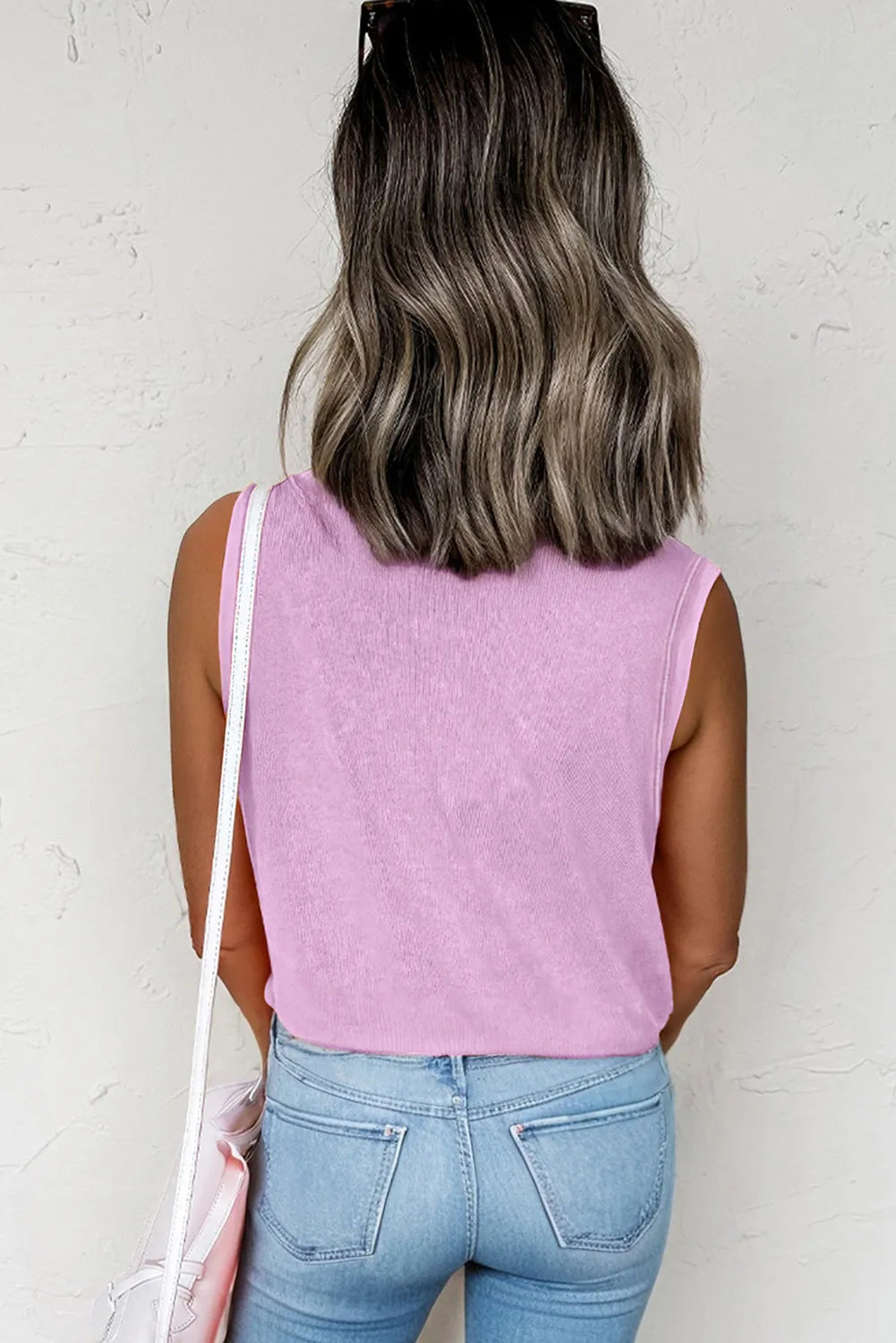 Mineral Wash (Orchid) Sleeveless Top with Chest Pocket