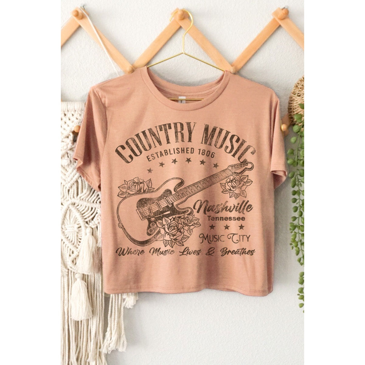 Country Music - Peach Crop Top