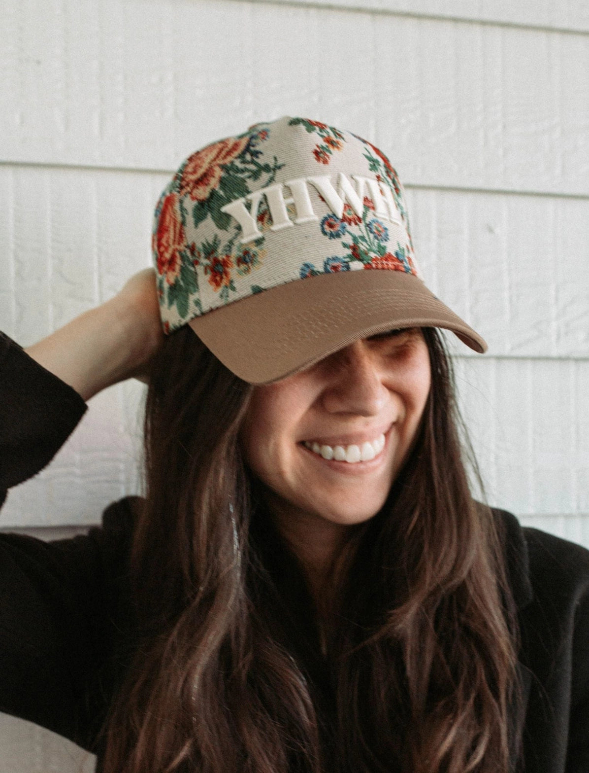 Embroidered (Floral) YHWH Ribbed Snapback Hat