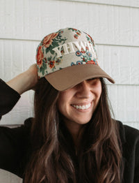 Embroidered (Floral) YHWH Ribbed Snapback Hat