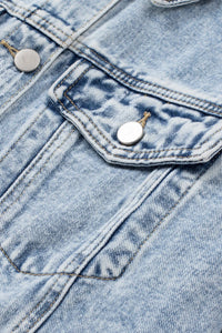 Ella Blue Jean Jacket, Distressed w/Raw Hem