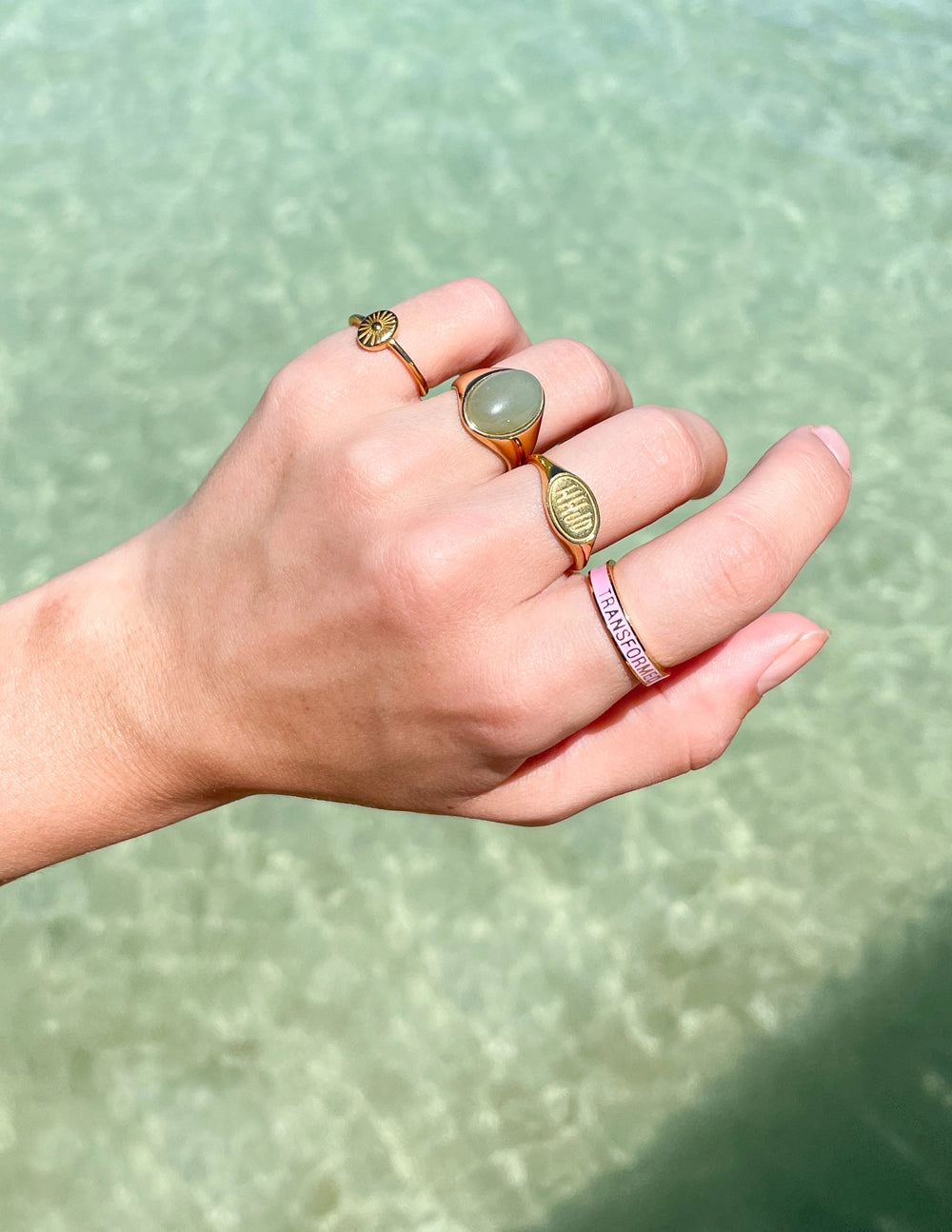"Transformed" Pink Gold-Colored Stackable Ring