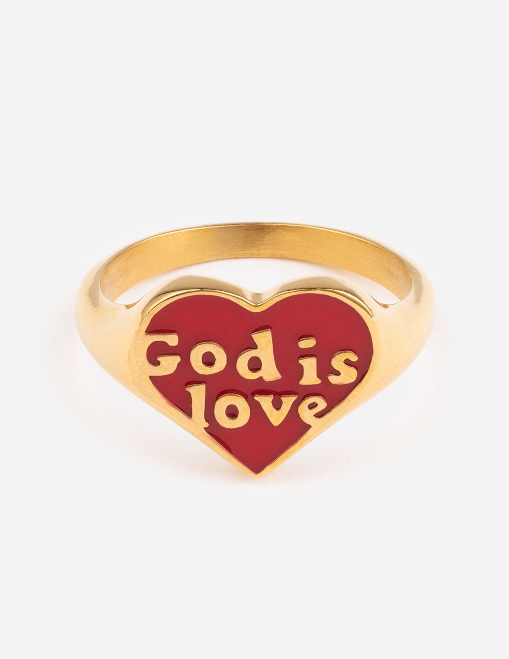 "God Is Love" Red Heart Ring