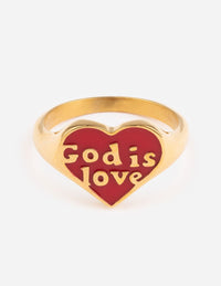 "God Is Love" Red Heart Ring