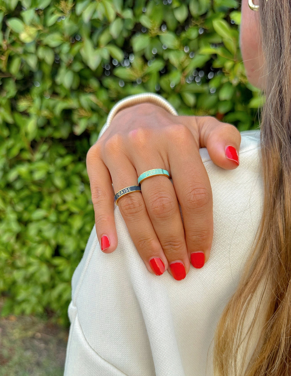 "Praise" Gold-Colored Stackable Ring