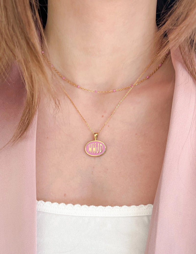 "WWJD" What Would Jesus Do - Pink Necklace Set