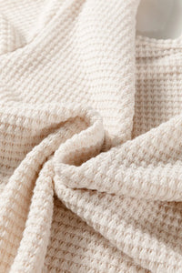 Ivory Textured Knit Off-The-Shoulder Long Sleeve Top