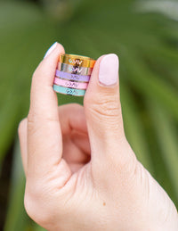 "God is Greater…Highs Lows" Lavender Silver-Colored Stackable Ring