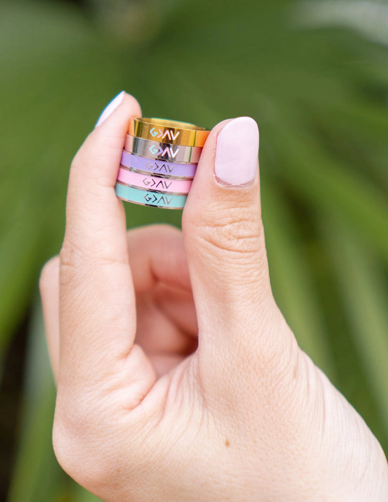 "God is Greater…Highs Lows" Silver-Colored Stackable Ring