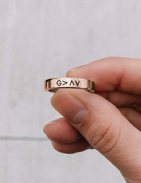 "God is Greater…Highs Lows" Rose Gold-Colored Stackable Ring