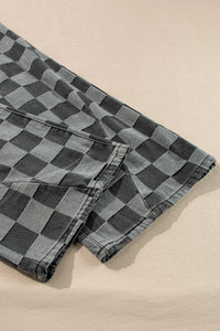 Gretchen Grey & Black Checkered Denim Jeans