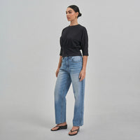 Jaclyn (Black) 3/4 Sleeve 94% Cotton Top