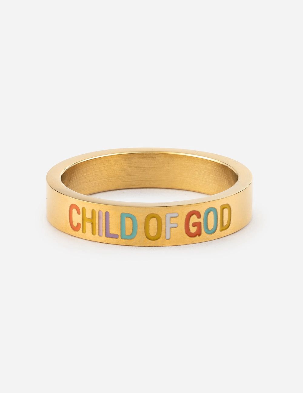 "Child of God" Gold-Colored Stackable Ring