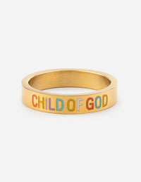 "Child of God" Gold-Colored Stackable Ring