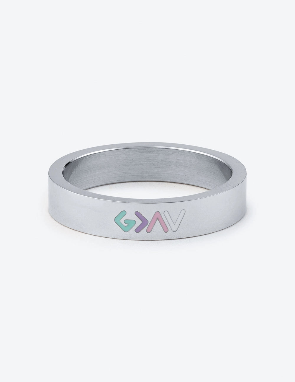 "God is Greater…Highs Lows" Silver-Colored Stackable Ring