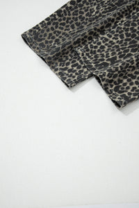 High-Rise Black Leopard Print Barrel Jeans