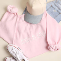 Jesus Is King, Light Pink Heavyblend Sweatshirt - Embroidered
