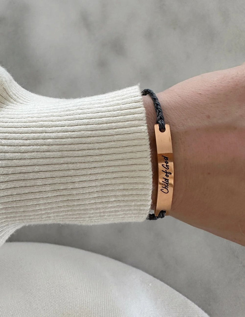 Woven "Child of God" Bracelet - Black