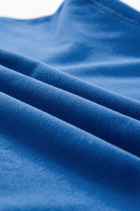 Blue Colorblock Bubble Sleeve Sweatshirt