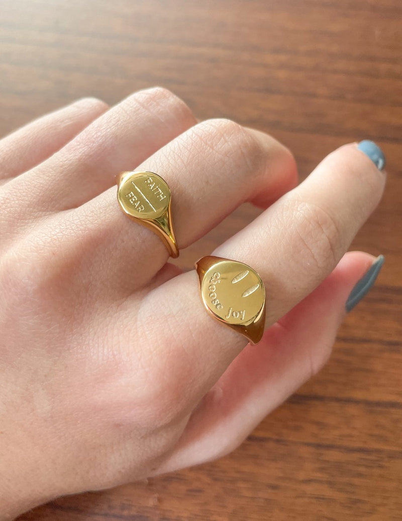"Faith Over Fear" Gold-Colored Ring