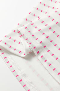 Rose Stripe Raglan Patchwork Long Sleeve Tee