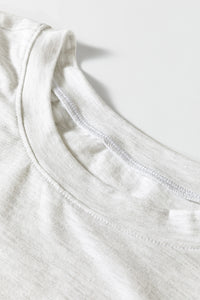 Light Ash 95% Cotton Puff Sleeve Top