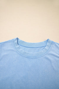 Myosotis 2 Pieces Mineral Wash Cotton Tank Top Lined Split Skirt Set