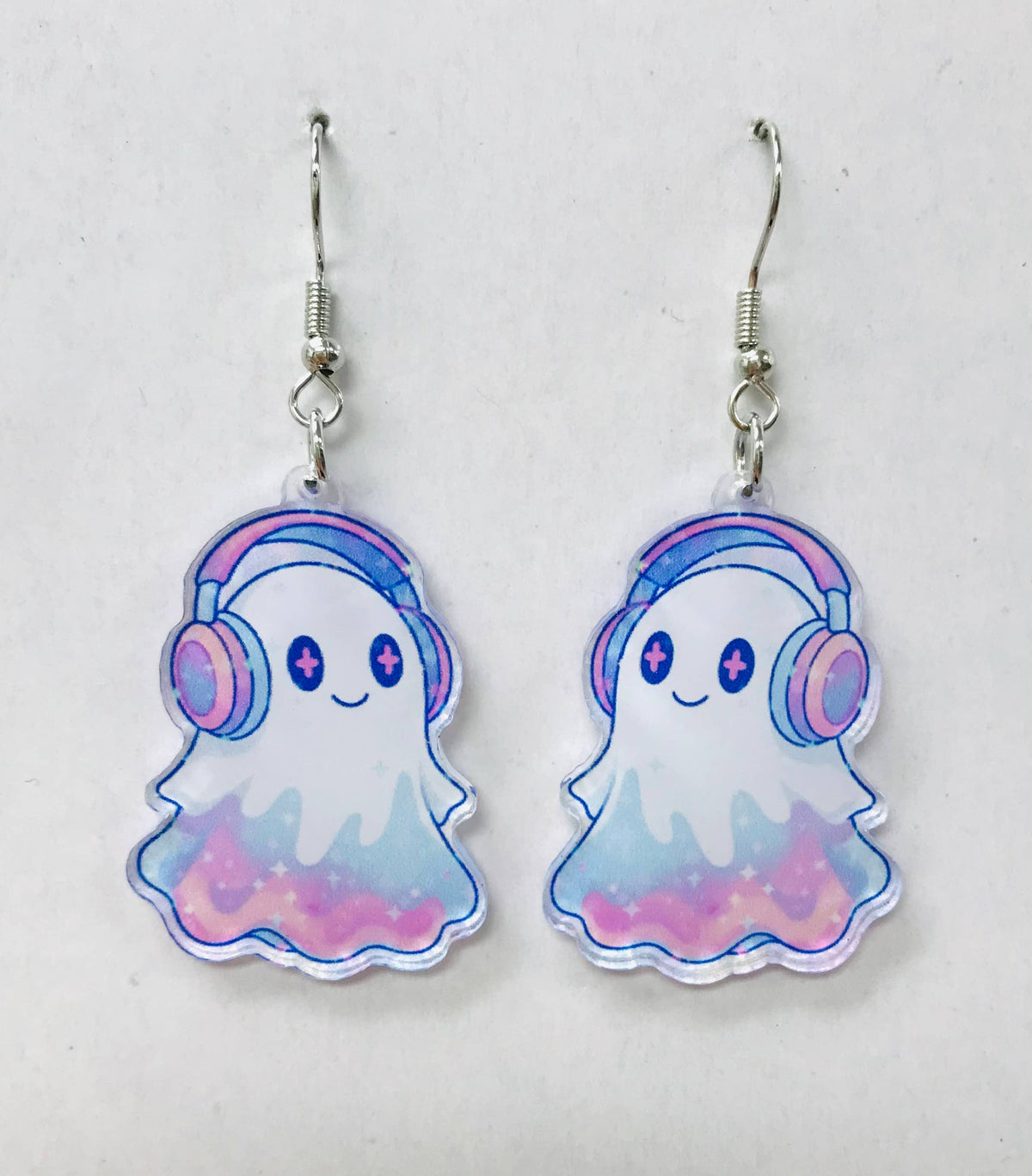 Ghost with Headphones - Acrylic Earrings