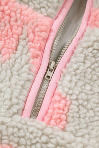 Gray Quarter Zip Pullover w/Pink Bows and Accents