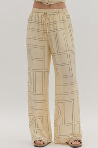 The Weekender - Abstract Pattern Wide Leg Pants