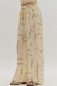 The Weekender - Abstract Pattern Wide Leg Pants