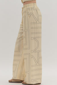 The Weekender - Abstract Pattern Wide Leg Pants