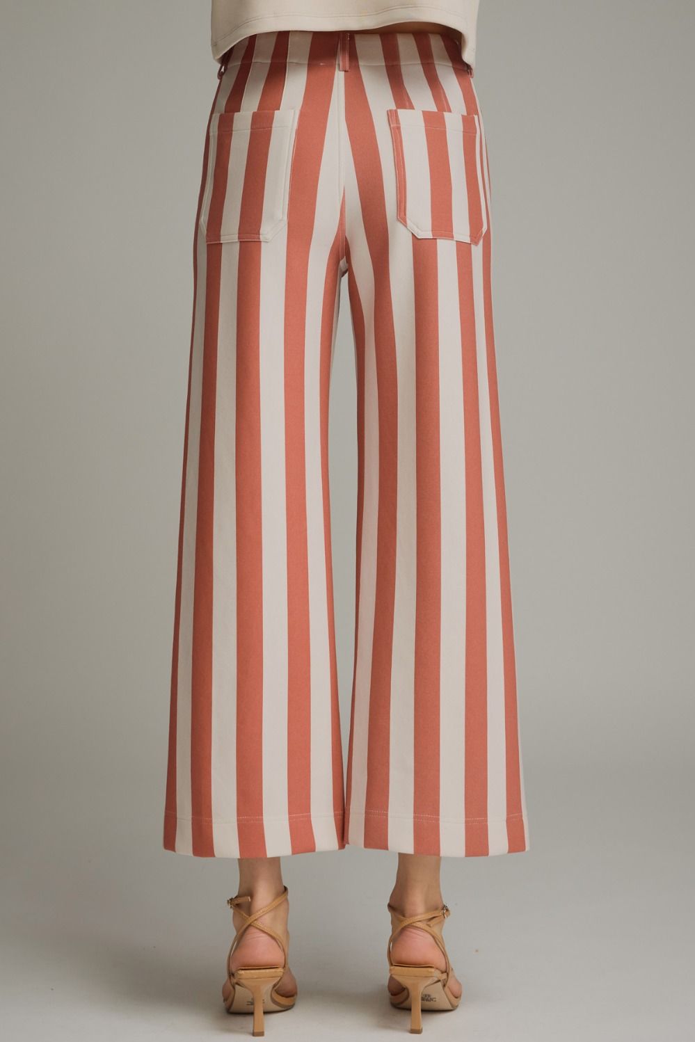 Rust & Cream (Cotton) Pants w/Front & Back Patch Pockets