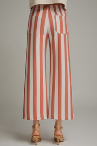 Rust & Cream (Cotton) Pants w/Front & Back Patch Pockets