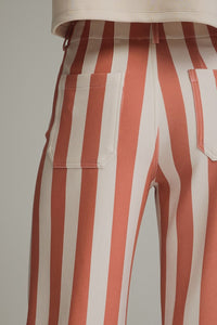 Rust & Cream (Cotton) Pants w/Front & Back Patch Pockets