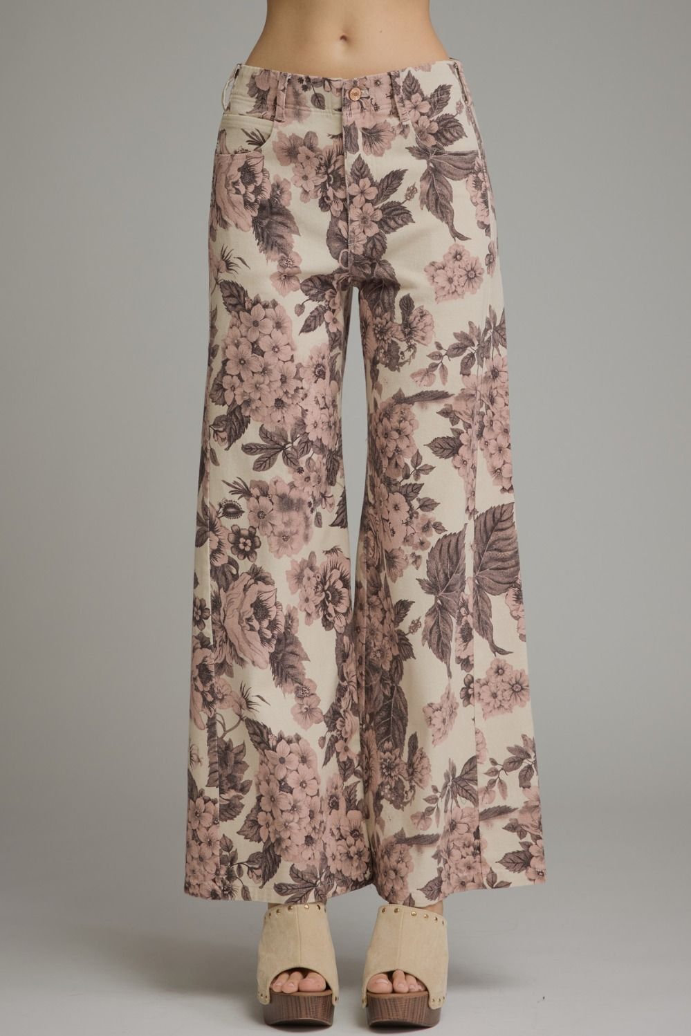 Rosalie Floral Wide-Leg Jeans