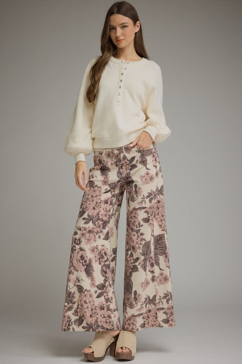 Rosalie Floral Wide-Leg Jeans