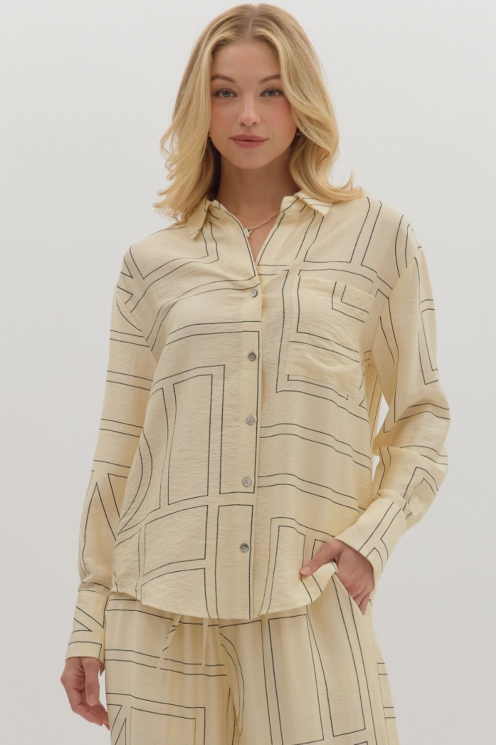 The Weekender - Abstract Pattern Long Sleeve Top